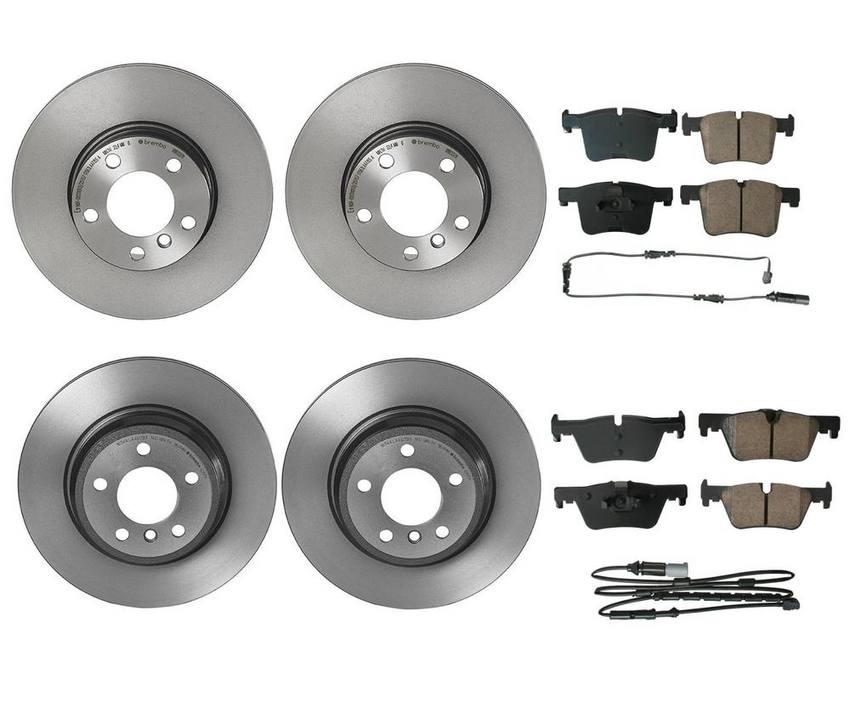 BMW Disc Brake Pad and Rotor Kit - Front and Rear (312mm/330mm) (Ceramic) (EURO) 34216873093 - Akebono Euro Ultra-Premium 4122653KIT